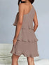 'Hesper' Layered Single Shoulder Mini Dress - Celes Fashion